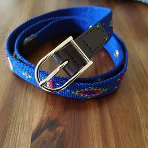 Blue Embroidered Waist Belt, size xs